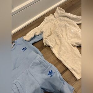 Adidas Infant Tracksuit Set 0-3 months in Light Blue and Beige